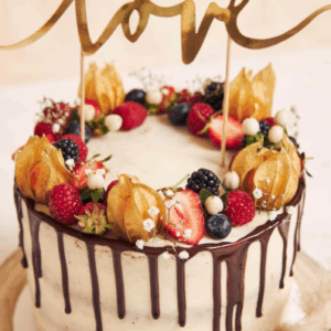 Tarta de boda clásica de frutas