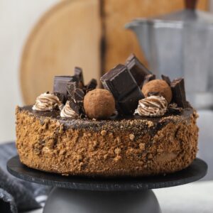 Tarta de chocolate con caramelo salado