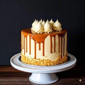 Tarta de vainilla y caramelo
