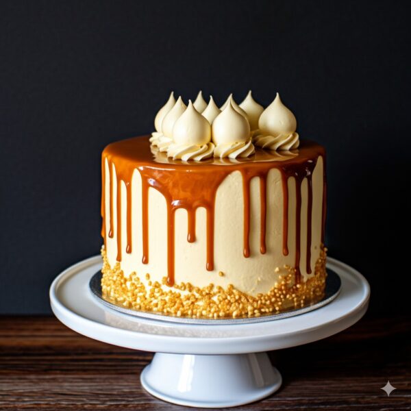 Tarta de vainilla y caramelo