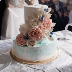 Tarta elegante de vainilla