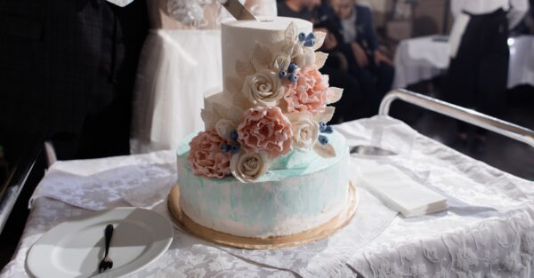 Tarta elegante de vainilla