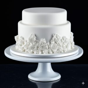 tarta de boda fondant blanca