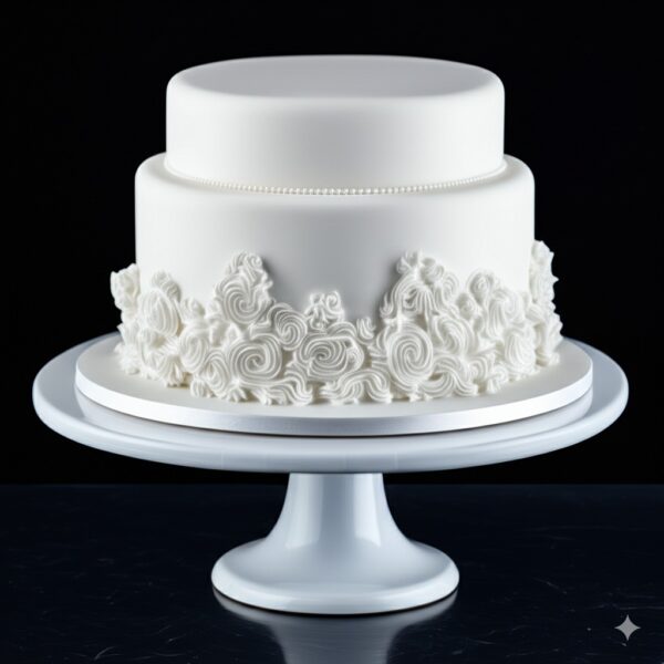 tarta de boda fondant blanca